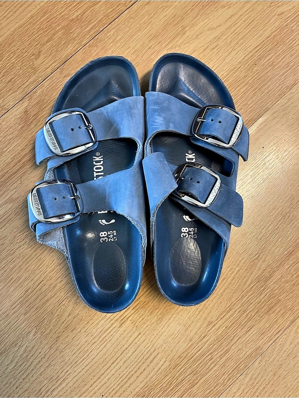 Birkenstock Arizona Big Buckle Oiled Leather Sandals Big Buckle Sandals Blue EU